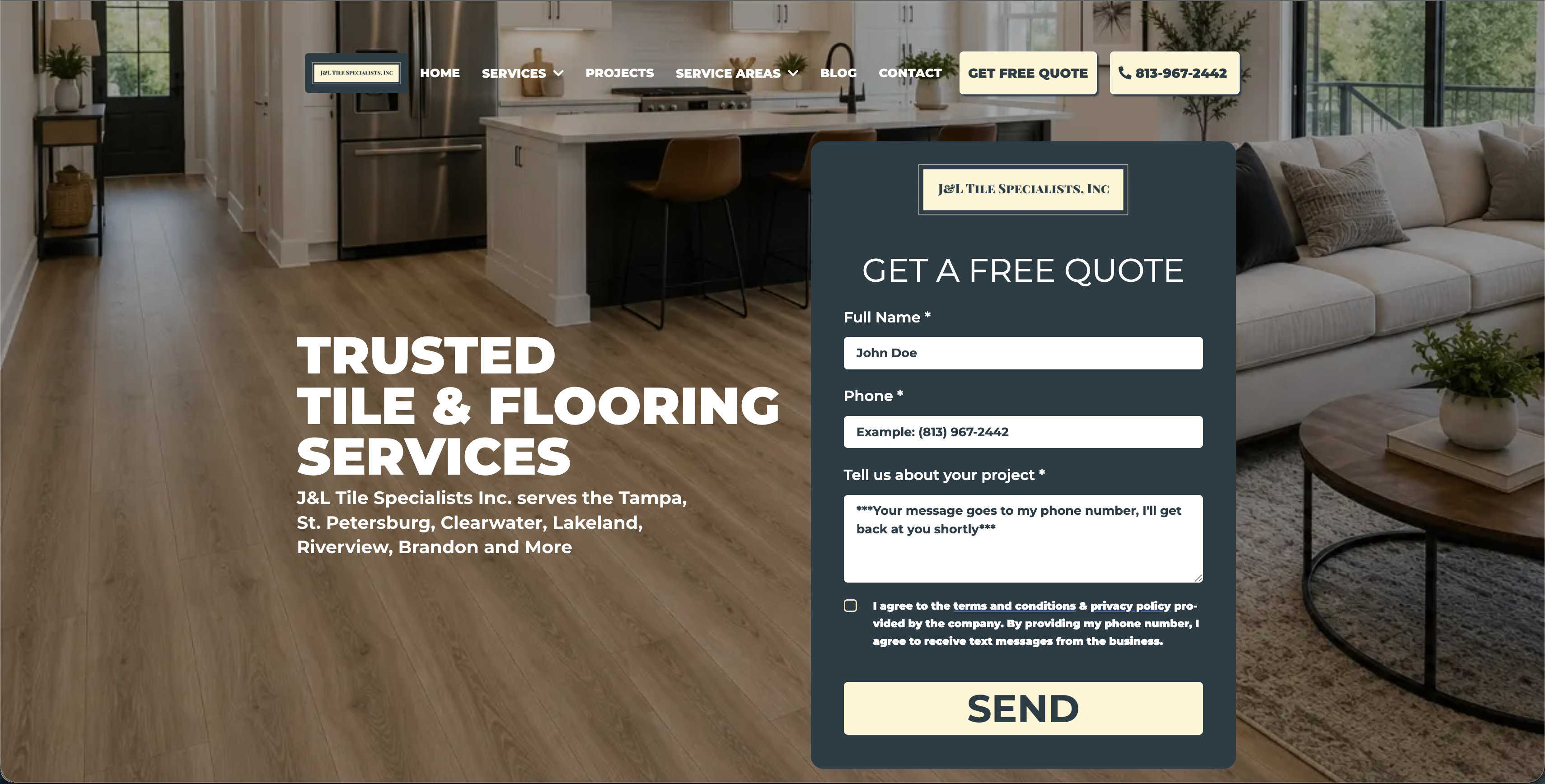 Contractor lead generation landing page
